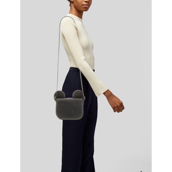 COACH x DISNEY  MICKEY MOUSE W/Ears crossbody Leather Bag BLACK limited edition - Picture 4 of 9